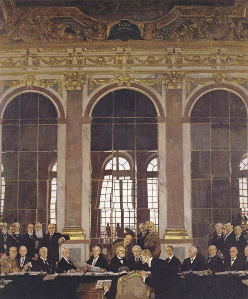 Sir William Orpen The Signing of Peace in the Hall of Mirrors,Versailles oil painting picture